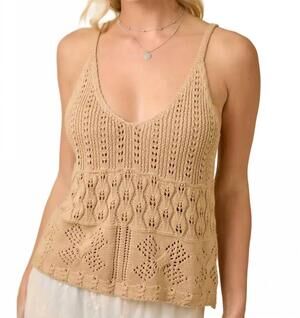 NEW MAIN STRIP golden hour knit top in taupe